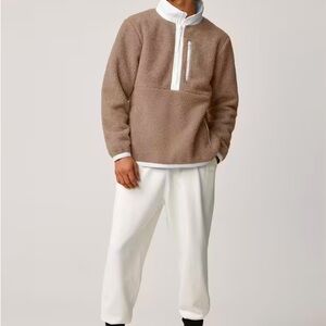 $650 AUTHENTIC Canada Goose Renfrew Pullover High Pile Fleece Tan Heather Small